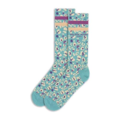 Lichtblauwe Katoenen Sokken Philippe Model , Multicolor , Unisex