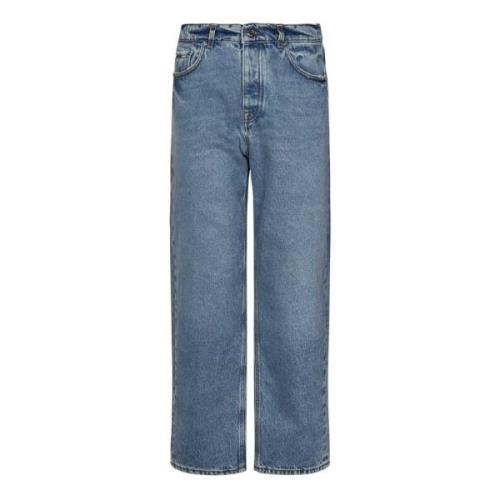 Blauwe relaxed-fit laagbouw denim jeans Armarium , Blue , Dames