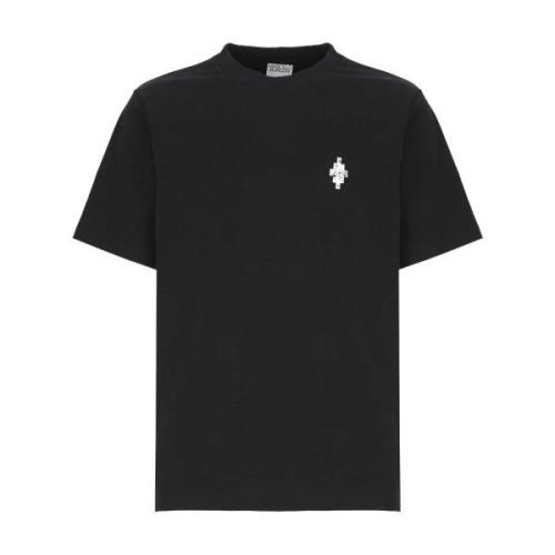 Zwart T-shirt met bedrukte logo's Marcelo Burlon , Black , Heren