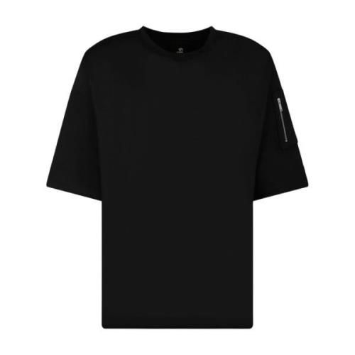 Zwart T-shirt met unieke stiksels Thom Krom , Black , Heren