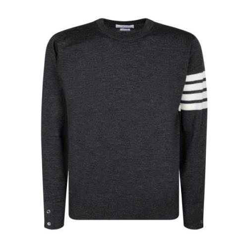 Donkergrijze 4-Bar Pullover Sweater Thom Browne , Gray , Heren