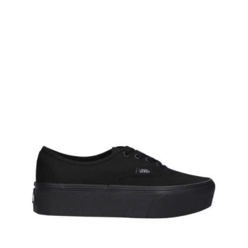 Dames Canvas Platform Sneakers Vans , Black , Dames