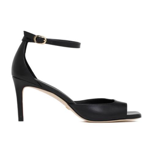 Zwarte Nudist Sandalen Vierkante Punt Stiletto Stuart Weitzman , Black...