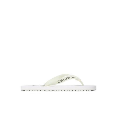 Heren Flip Flops Lente/Zomer Collectie Calvin Klein Jeans , White , He...