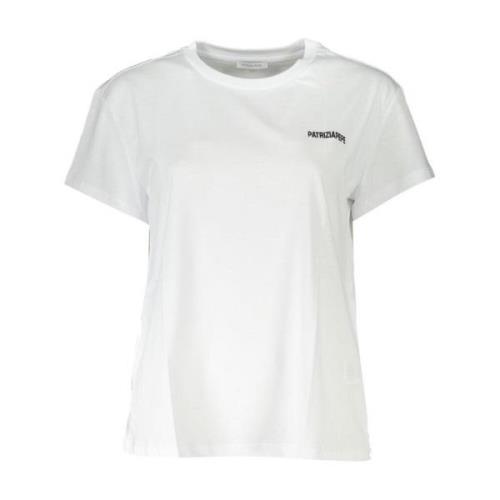 Geborduurd Katoenen Crew Neck T-Shirt Patrizia Pepe , White , Dames