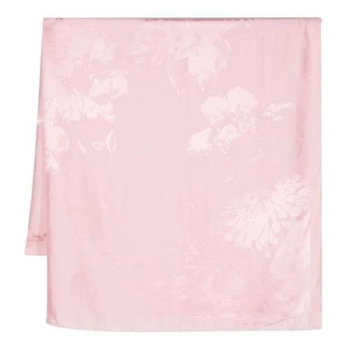Roze Bloemen Jacquard Zijden Sjaal Alexander McQueen , Pink , Dames