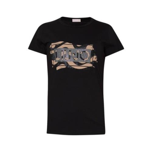 Casual Katoenen T-Shirt Liu Jo , Black , Dames