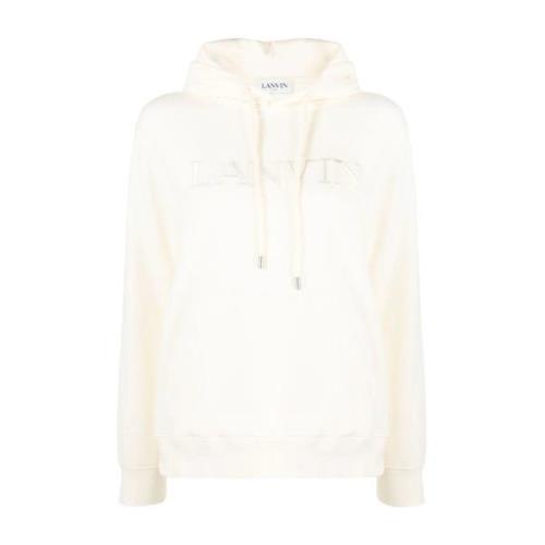 Geborduurde Regular Fit Hoodie Lanvin , White , Dames