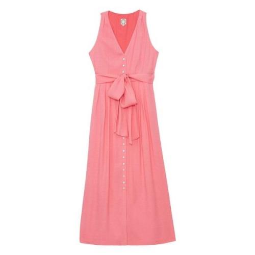 Roze Viscose Lange Jurk Ines De La Fressange Paris , Pink , Dames