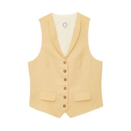 Citroen Linnen Vest Ines De La Fressange Paris , Yellow , Dames