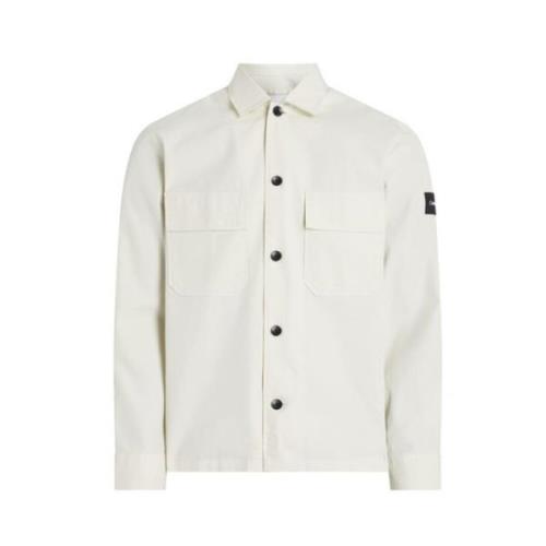 Katoen Nylon Overshirt Regular Fit Calvin Klein , Beige , Heren