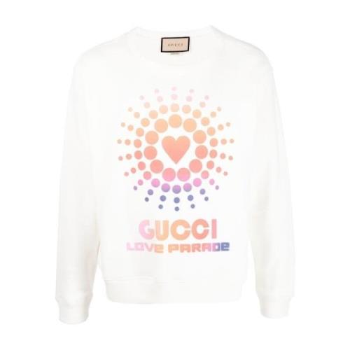 Witte Love Parade Heart Sun Sweater Gucci , White , Heren