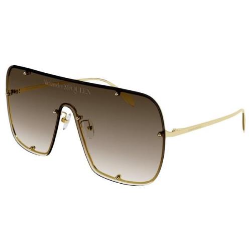Gold/Brown Shaded Sunglasses Alexander McQueen , Yellow , Unisex