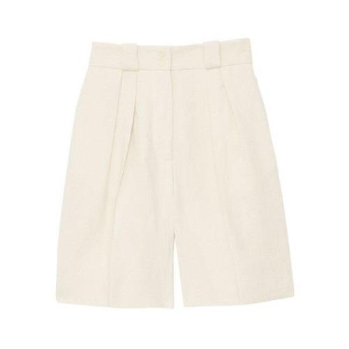 Elegante Ivory Geplooide Zomer Shorts Ines De La Fressange Paris , Bei...