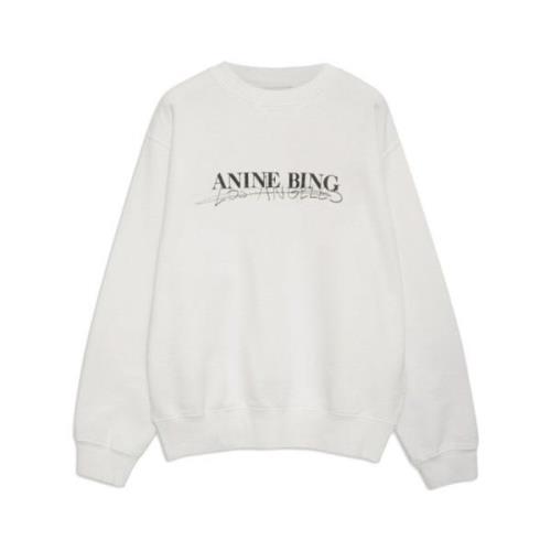Ramona Oversized Sweatshirt met Zwarte Print Anine Bing , White , Dame...