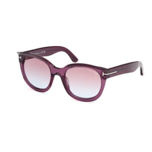 Stijlvolle Zonnebril met Uniek Ontwerp Tom Ford , Purple , Unisex