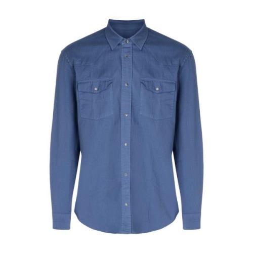 Rode Shirt Uc300R-Cs0103-805 Dondup , Blue , Heren