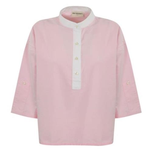 Katoenen overhemd met 3/4 mouwen Roy Roger's , Pink , Dames