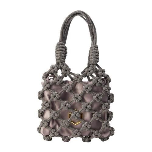 Zwarte Diamant Lola Tas met Kristallen Hibourama , Gray , Dames