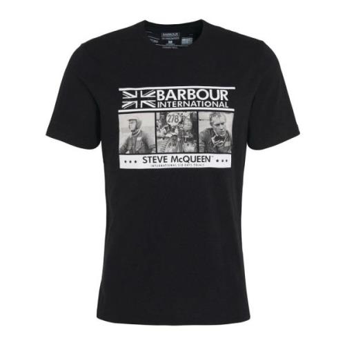 Steve McQueen Charge T-Shirt Zwart Barbour , Black , Heren