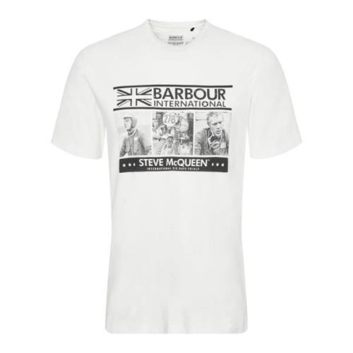 Steve McQueen Charge T-Shirt Barbour , White , Heren