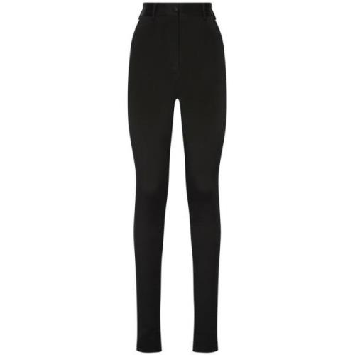 Zwarte high-waisted skinny-fit broek Dolce & Gabbana , Black , Dames