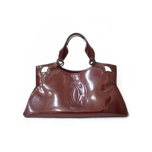 Pre-owned Leather shoulder-bags Cartier Vintage , Red , Dames