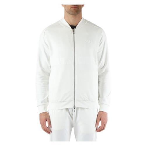 Regular Fit Katoen Zip Sweater Antony Morato , White , Heren