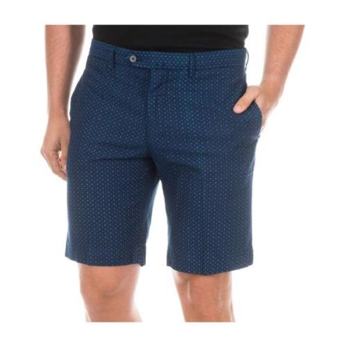 Donkerblauwe Denim Bermuda Shorts Hackett , Blue , Heren