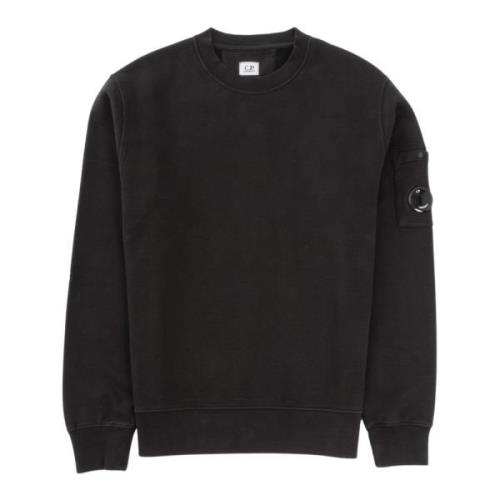 Zwarte Lens Logo Sweater C.p. Company , Black , Heren