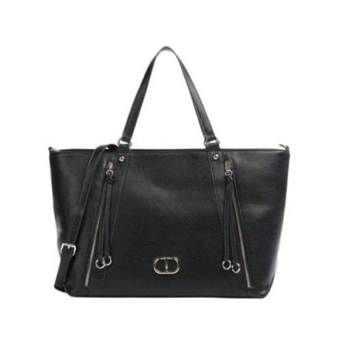 Stijlvolle Grote Tas Twinset , Black , Dames