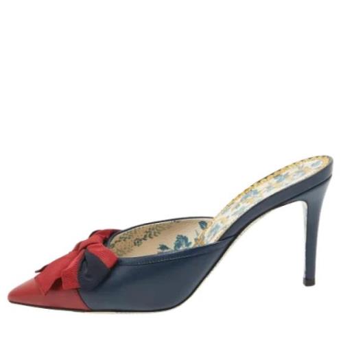 Pre-owned Leather heels Gucci Vintage , Blue , Dames