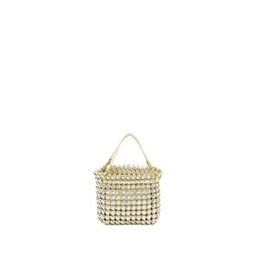 Gouden Knopen Clutch Tas Eco-Stof THEMOIRè , Yellow , Dames