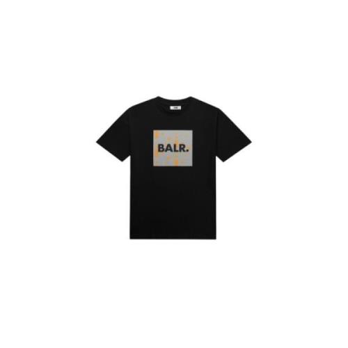 Logo Front Box-Fit T-Shirt Balr. , Black , Heren