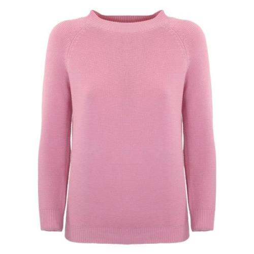 Roze Katoenen Sweater Links Lange Mouw Max Mara Weekend , Pink , Dames