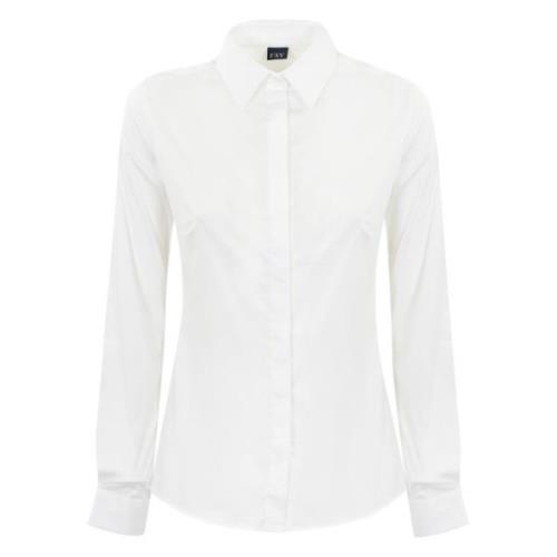 Witte Katoenen Overhemd Lange Mouw Fay , White , Dames