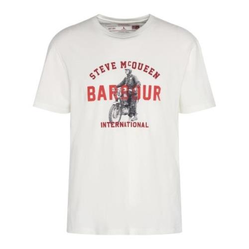 Vintage Speedway Grafische Tee Barbour , White , Heren