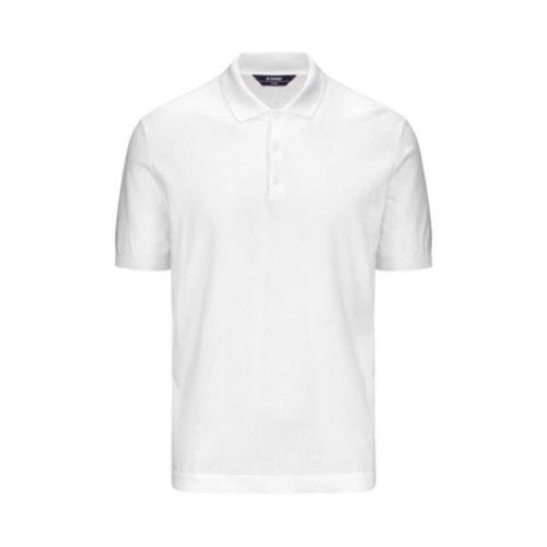 Witte Polo Shirt met Logo K-Way , White , Heren