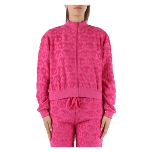 Sweatshirt met ritssluiting van katoen Moschino , Pink , Dames