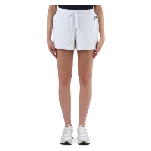 Katoenen Sportieve Shorts met Elastische Taille Sun68 , White , Dames