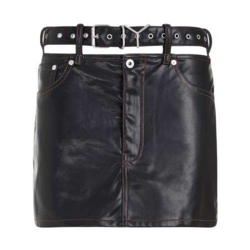 Leather Skirts Y/Project , Black , Dames