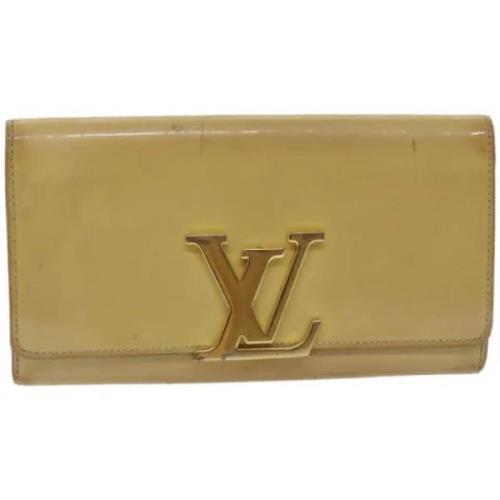 Pre-owned Leather wallets Louis Vuitton Vintage , Beige , Dames