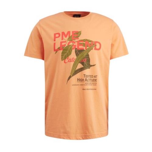 Korte Mouw R-hals Jersey T-shirt PME Legend , Orange , Heren