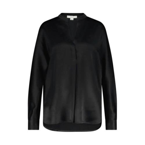 Zijden Blouse Glanzend Zacht Puur Verborgen Vince , Black , Dames