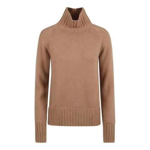Luxe Beige High-Neck Sweatshirt Max Mara , Brown , Dames