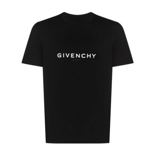 Zwart Logo Print Katoenen T-Shirt Givenchy , Black , Heren