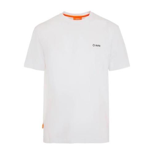 Casual Katoenen T-shirt Suns , White , Heren