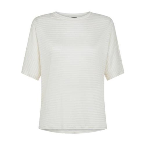 Gestreept Linnenmix T-shirt Wit Peuterey , White , Dames