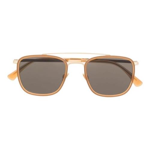 Glossy Gold Brown Zonnebril Mykita , Yellow , Unisex