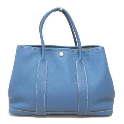 Pre-owned Leather totes Hermès Vintage , Blue , Dames